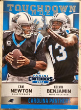 2014 Panini Contenders Touchdown Tandems Newton/Benjamin #4 Carolina Panthers