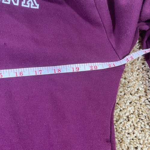 Pink Victoria's Secret Hooded Sweatshirt Maroon Hockey Strings w/ Pockets, Small - Picture 5 of 6