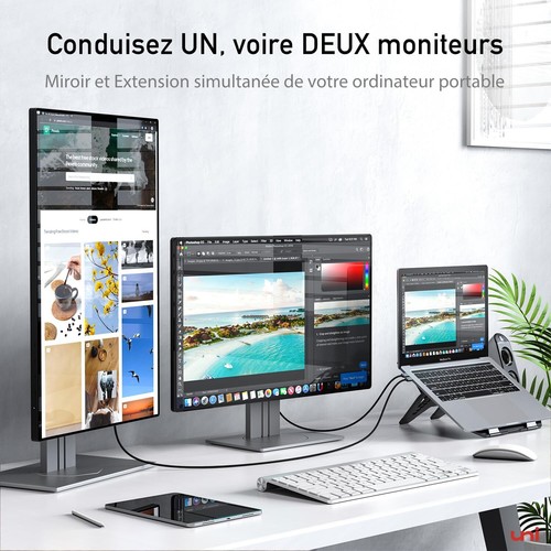 uni Câble USB C vers HDMI Jusqu'à 4K Câble Tressé Adaptateur Cable USB Type-C... - Photo 4/9