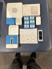 Ring Home Alarm Security System, 12 piece kit W/Ring Doorbell Cam openbox New