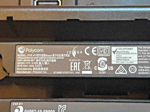 Polycom VVX411 Desktop Phone, Skype, POE Model G2200-48450-019 *New* - Picture 5 of 8
