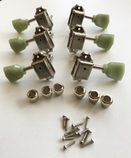 Deluxe 3 3 Vintage Waffle Back Individual Tuners Machine Heads Jade Buttons