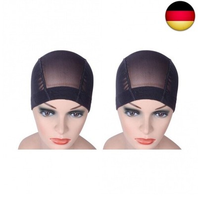 Schwarz Mesh Dome Cap Haarnetz für Perücken mit Breitem Gummiband Wig Cap for M