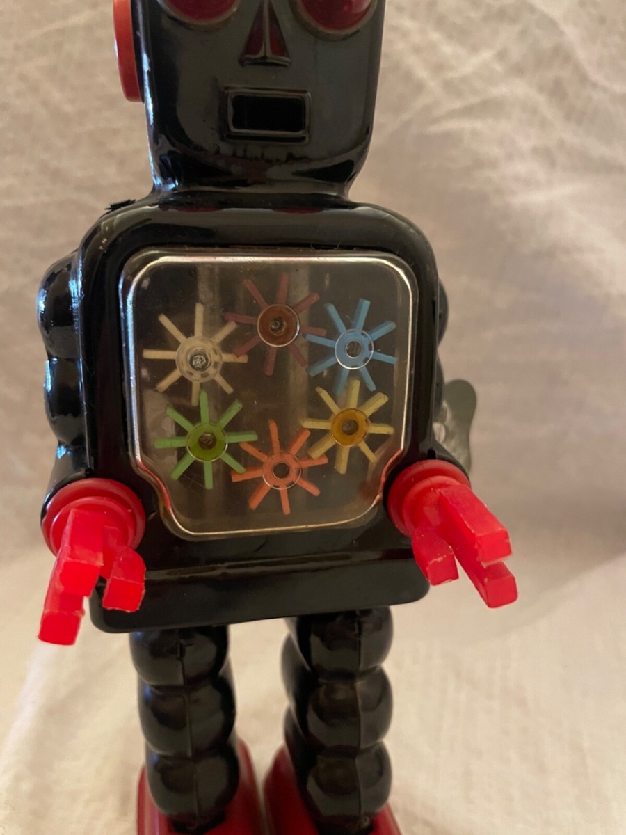 Vintage Tin toy Gear Robot wind up Japan K O 1950s excellent