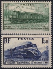 TIMBRE FRANCE 1937 - LOCOMOTIVE N° 339/340 NEUFS ** GOMME SANS CHARNIERE