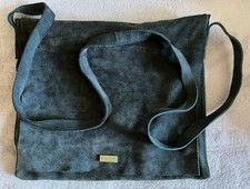 Gray Pulicati Italian Suede Leather Shoulder Crossbody Bag Gorgeous