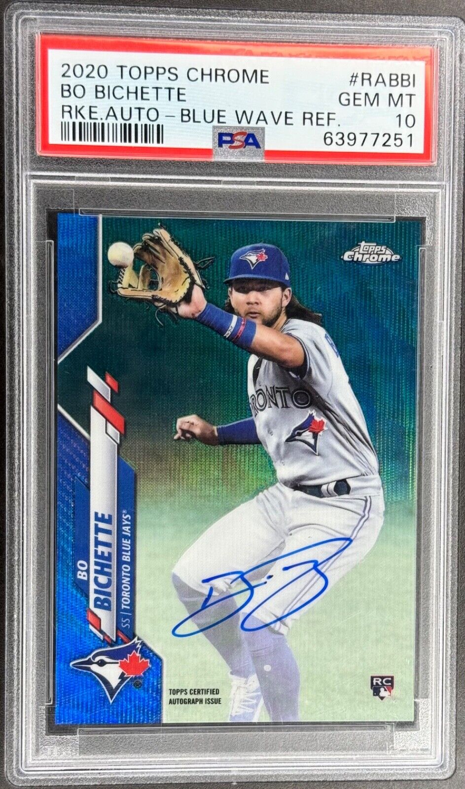 Bo Bichette 2020 Topps Chrome #RA-BBI Rookie Auto - Blue Bo Bichette 2020 Topps Chrome #RA-BBI Rookie Auto - Blue