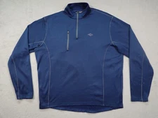 Peter Millar Warmth Mens L Dark Blue Sweater Chest Zip Mock Neck Casual Pullover