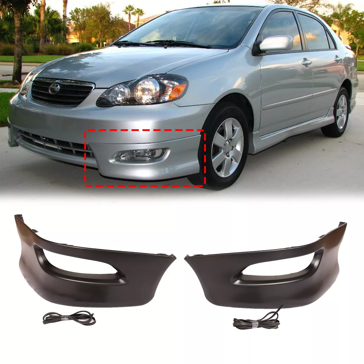 For Toyota Corolla Front Bumper Sport Splitter Lips Spoiler Body