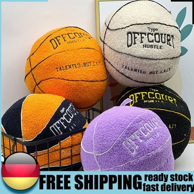 3D Offcourt Basketball Soft Basketball Plush Ball Decorative Round Cushion 25cm