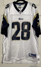 Marshall Faulk #28 Mens Sz L St. Louis Rams Reebok Jersey NFL