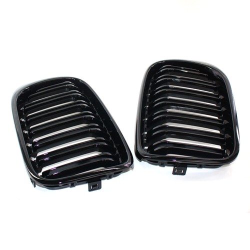 2 pezzi/set griglia anteriore doppia lamella nera lucida per BMW F25 X3 F26 X4 2015-17 griglia - Foto 2 di 7