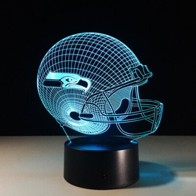 Lampada LED Tattile Decorativa Seattle Seahawks Con Giocatore Russell Wilson, Luce Notturna Per Collezionisti - Foto 4