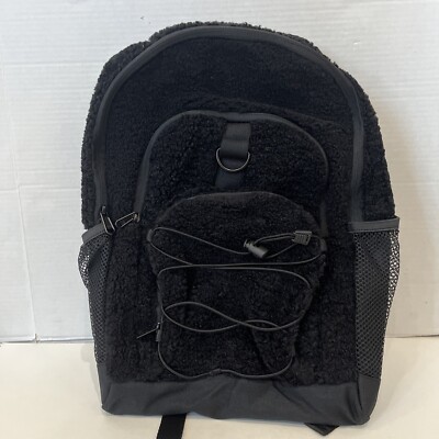 Pottery Barn Teen Sherpa Black BACKPACK no monogrammed Large