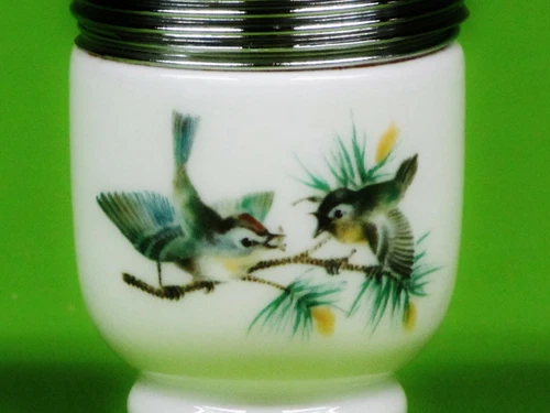 Pair Of Royal Worcester Fine Porcelain Egg Coddlers with Lids Made In England. - Picture 4 of 11