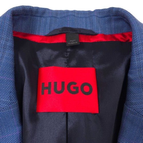 $495 HUGO BOSS Arti 232x X-Slim Blue Plaid Performance Blazer Jacket Mens 36R - Picture 5 of 14
