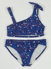 Girl's Youth Speedo Patriotic Two-Piece UPF 50 Swimsuit Bikini Swim Set
