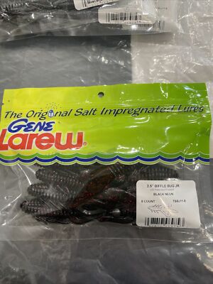 Gene Larew Salt Lures 3.5  Biffle Bug Jr. Black Neon 8 Count TBBJ11-8 New