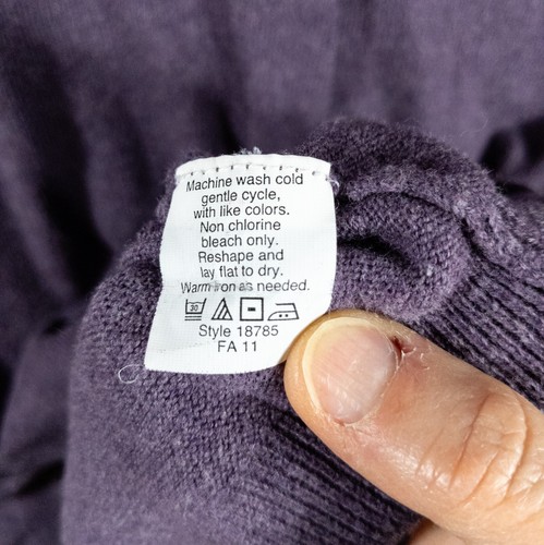 J Crew Sweater Mens Medium Cashmere Blend Purple V Neck Pullover Preppy Knit - Picture 5 of 6