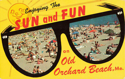 Postcard Enjoying The Sun And Fun On Old Orchard Beach Maine