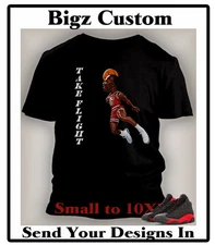 Pro Club Shaka Tee Shirt to Match Bred J13 Shoe Take Flight Graphic Sport TShirt