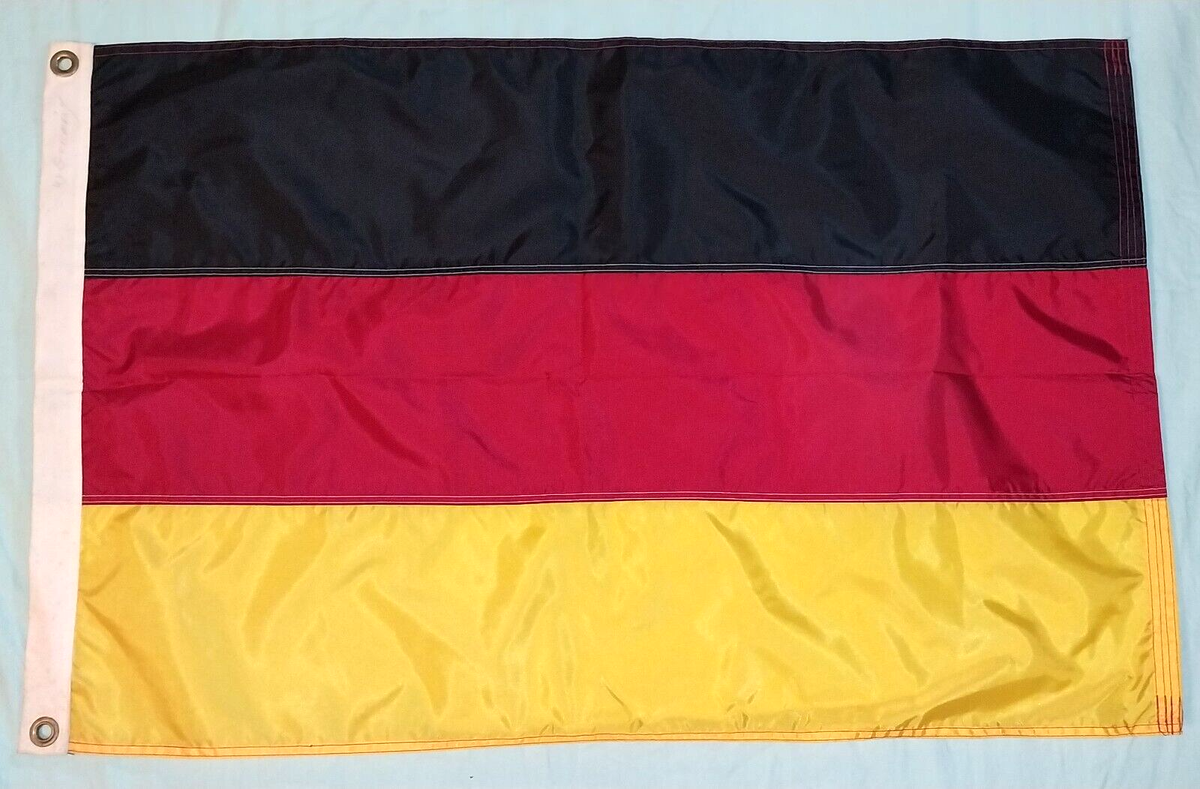Vintage 3x2 ft Stitched, West Germany Flag, Grommets