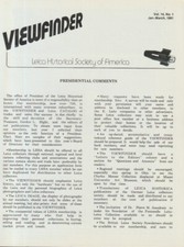 Viewfinder Journal Leica Historical Society of America Jan-March 1981 IR KL3985