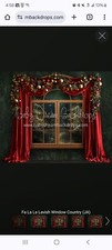 2 baby dream backdrops Christmas Fa La La Lavish Red Santa Fireplace Window