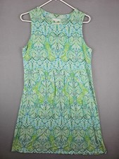 J Jill Dress Paisley Sleeveless Maxi Size Petite Medium Green Blue Knit Colorful