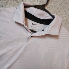 Nike Polo Shirt Mens Large Light Purple Tour Performance Stretch Golf Jacquard