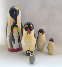 Vintage. Matryoshka Penguin. Wood. USSR