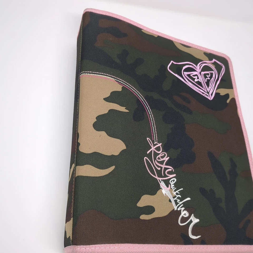 Roxy Quiksilver Y2K стиль винтажный розовый камуфляж школа 3 кольца переплет ноутбука - Изображение 4 из 4