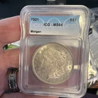 Morgan Silver Dollar 1921 ICG MS64 Uncirculated $1 Business Strike