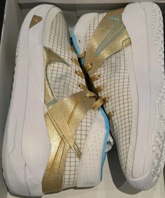Nike Zoom KD13 EYBL White Gold Aqua DA0895-102 Men's Size 9