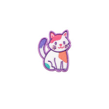 Cat Kitten Cats Calico Colorful Pastel Patch Meme, Iron On/Sew On