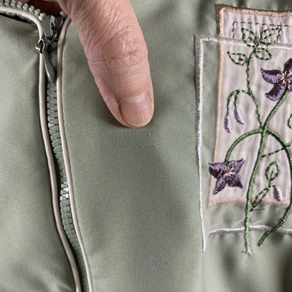 Chaqueta De Colección Teddi Para Mujer Patchwork Bordada Cuadrada Cremallera Pequeña Abuela Costera Foto 4 de 4