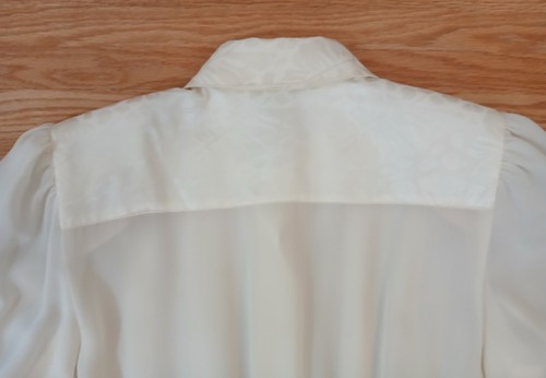 Leslie Fay Vintage Ivory Polyester Sheer Belted Dress Size 6 New With Tags - Picture 11 of 14