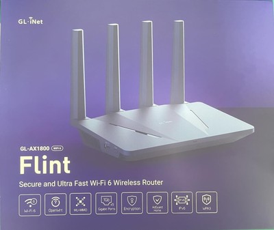 Gl.inet Gl-ax1800(flint) Wifi 6 Router -Dual Band Gigabit Wireless