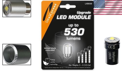 Módulo LED resistente al calor de 530 lúmenes para antorchas Maglite 3-6 celdas C/D - Aluminio - Imagen 2 de 11
