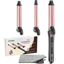 Rotating Curling Iron - 3 in1 Automatic Curling Iron with Interchangeable Cur...