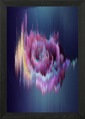 Rosa digitale Rose gerahmtes Wandbild Poster Leinwanddruck Bild