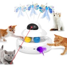Interactive Cat Toys for Indoor Cats 4-in-1 Self-Play Electronic Toy with Laser