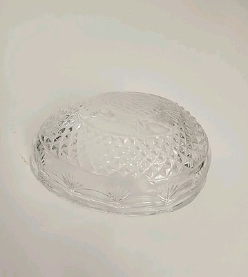 Vintage Tiara Exclusive Clear Lead Crystal Egg Trinket Top Lid ONLY REPLACEMENT 