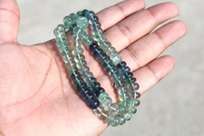 Natural 81 Pieces Smooth Fluorite Rondelle Centre drilled Gemstone Beads 7mm