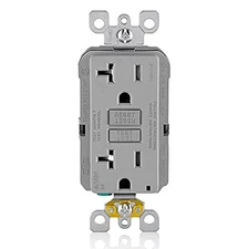 Smart Lock Pro Dual Function AFCI GFCI Receptacle 20 Amp Gray Electrical Outlet