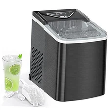 Ice Makers Countertop, Compact Counter Machine, Self Cleaning, 26L/24H, 9 Ice 