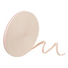 Cotton Twill Tape 3/8" 55 Yard Red Stitched Ribbon Bias Binding Tape White