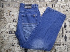 VTG Y2K Southpole Baggy Blue Denim Jeans Brown Tab Skater Fit Wide Leg Sz 36x30
