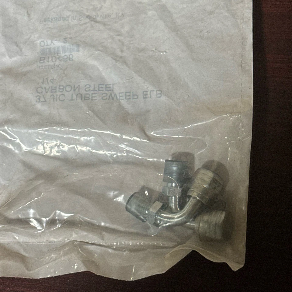 JIC Tube Sweep Elbow Fitting 1/4 Inch Silver Metallic 37 JIC 90 Degree (2Pack) - Image 3 of 4