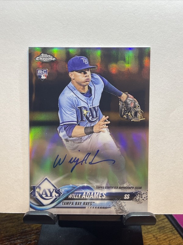 2018 Topps Chrome - Rookie Auto Willy Adames #RA-WA Refractor /499 (AU, RC)